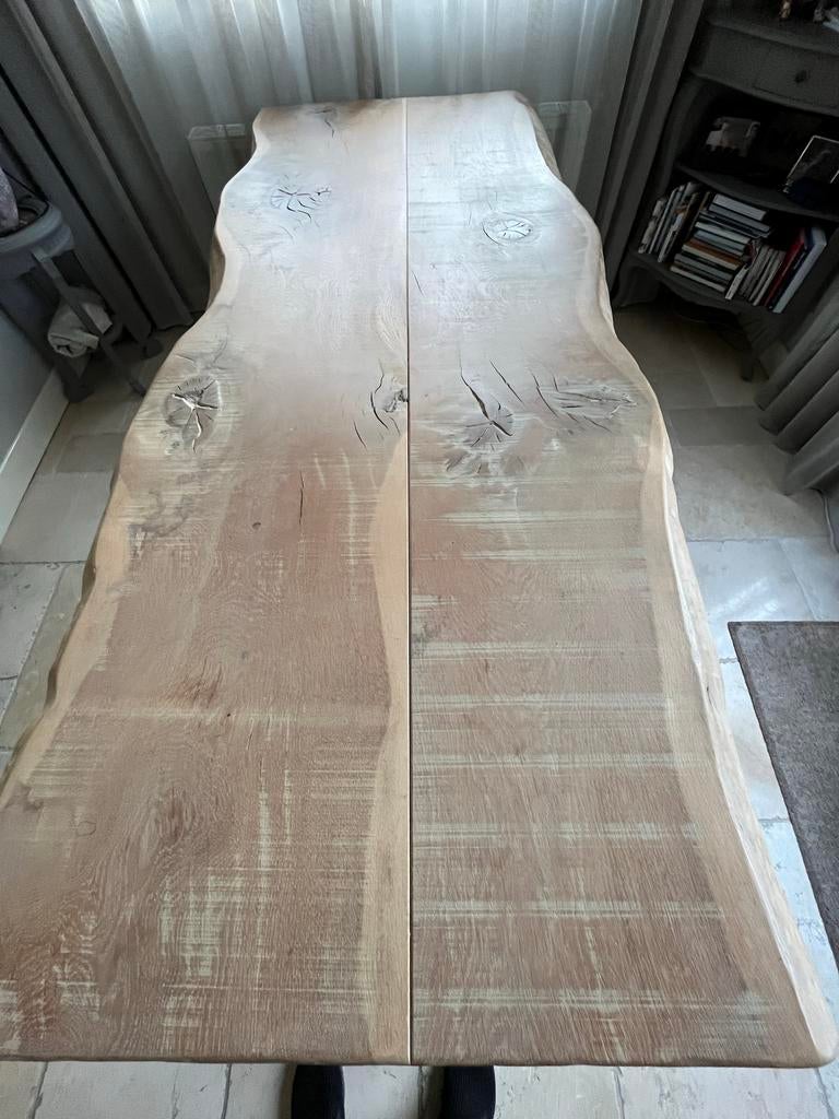 Eikenhouten boomstamtafel - Nieuwstaat, Ophalen, Eikenhout, 50 tot 100 cm, Rechthoekig
