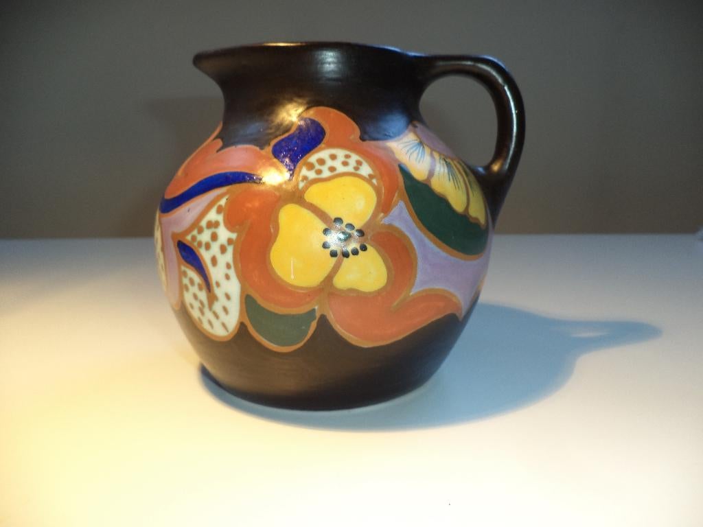 ca1930 ESKAF plateel vroeg Art deco vaas kan handbeschilderd, Ophalen of Verzenden