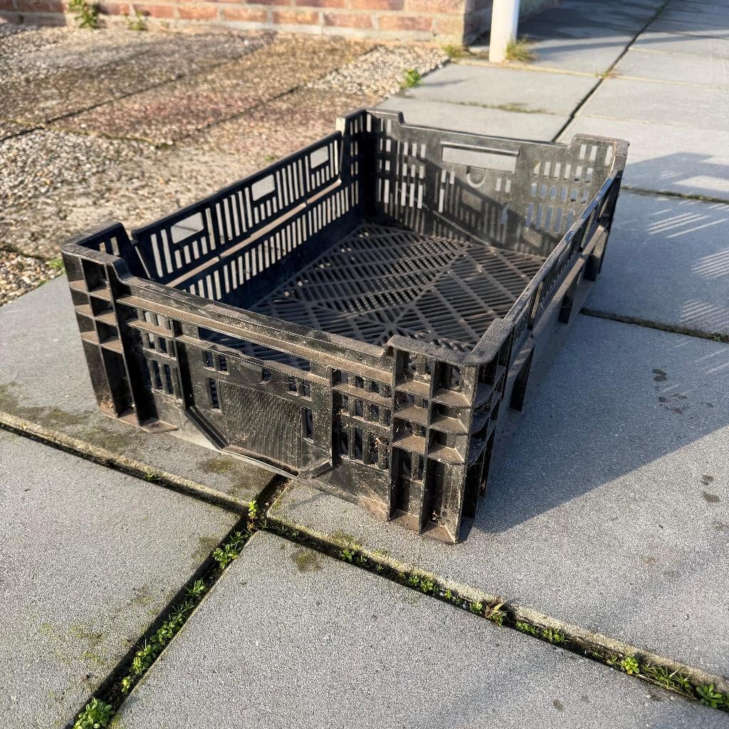 10x Stapelkratten Kratten Zwart Bakken Krat 60x40x20cm