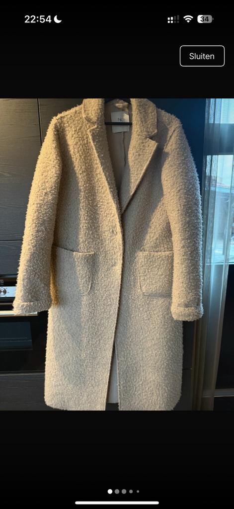 Mantel Nukus maat L, Kleding | Dames, Jassen | Winter, Ophalen of Verzenden, Zo goed als nieuw, Maat 42/44 (L), Beige