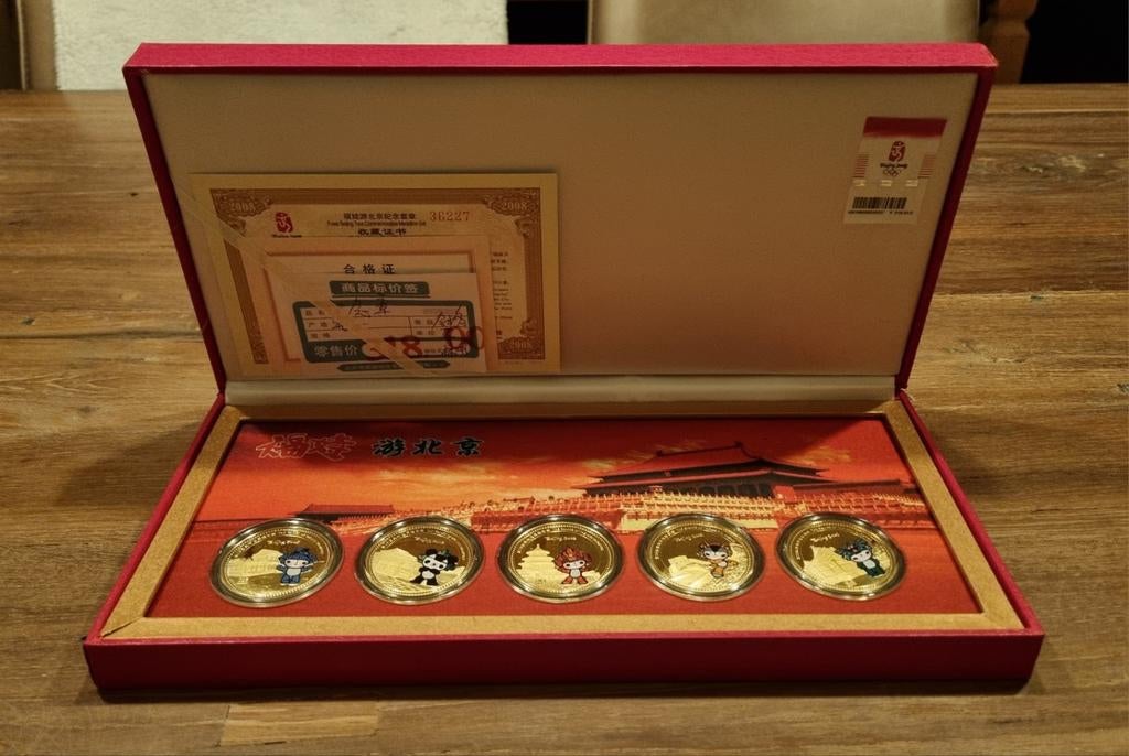 Herdenkings munten Olympische spelen Beijing 2008, Verzamelen, Ophalen of Verzenden, Nieuw