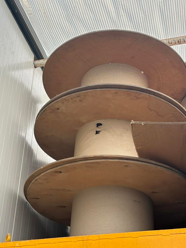 5 houten slang of kabel haspels ca 100 cm bij ca 41,5 cm, Ophalen, Zo goed als nieuw, Overige typen