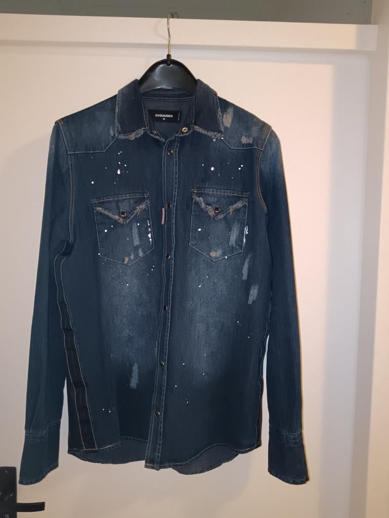Dsquared2 Spijkerblouse Maat M - Zo Goed Als Nieuw, Kleding | Heren, Overhemden, Zo goed als nieuw, Halswijdte 39/40 (M), Ophalen of Verzenden