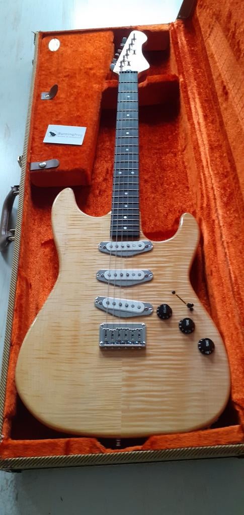 Burning Frog Custom Stratocaster Tex Mex + Deep Blue Strat., Ophalen, Gebruikt, Solid body, Fender