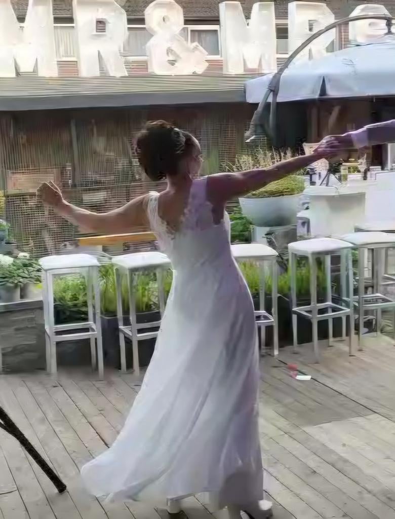 Elegante Jumpsuit Broekpak Bruiloft Maat 38, Wit, Ophalen of Verzenden, Trouwpak, Onbekend