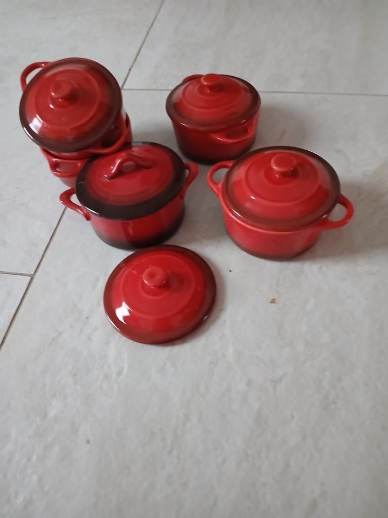 6 Ovenvaste ronde bakjes met deksel, Ophalen of Verzenden, Nieuw, Bak of Kom