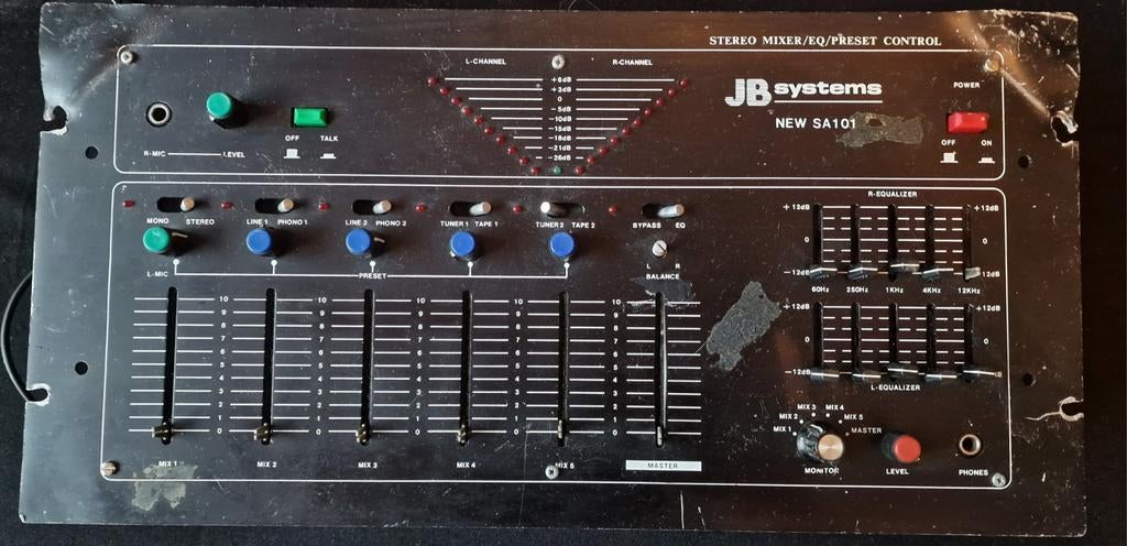 JB Systems NEW SA101 Stereo Mixer, Muziek en Instrumenten, Mengpanelen, Ophalen of Verzenden, Gebruikt, 5 tot 10 kanalen, Microfooningang