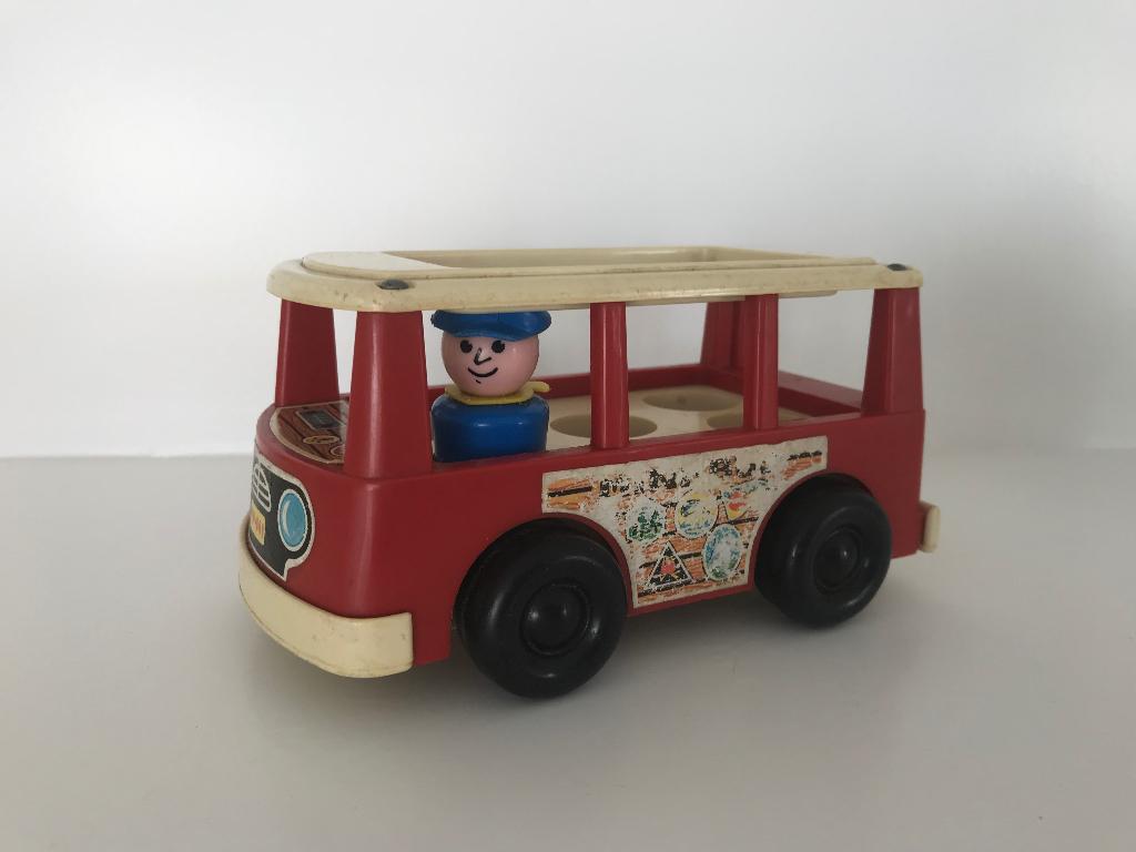 Fisher price schoolbus met poppetje retro vintage, Ophalen of Verzenden, Gebruikt