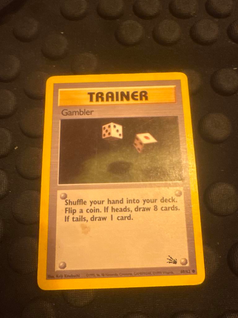 Pokemon Kaart - Gambler Trainer - 60/62, Ophalen of Verzenden, Gebruikt, Losse kaart