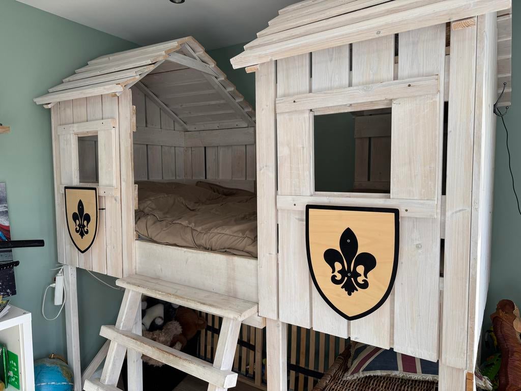 Uniek Kinderbed Hoogslaper - Kasteel Design, Ophalen, Gebruikt, Eenpersoons, 200 cm