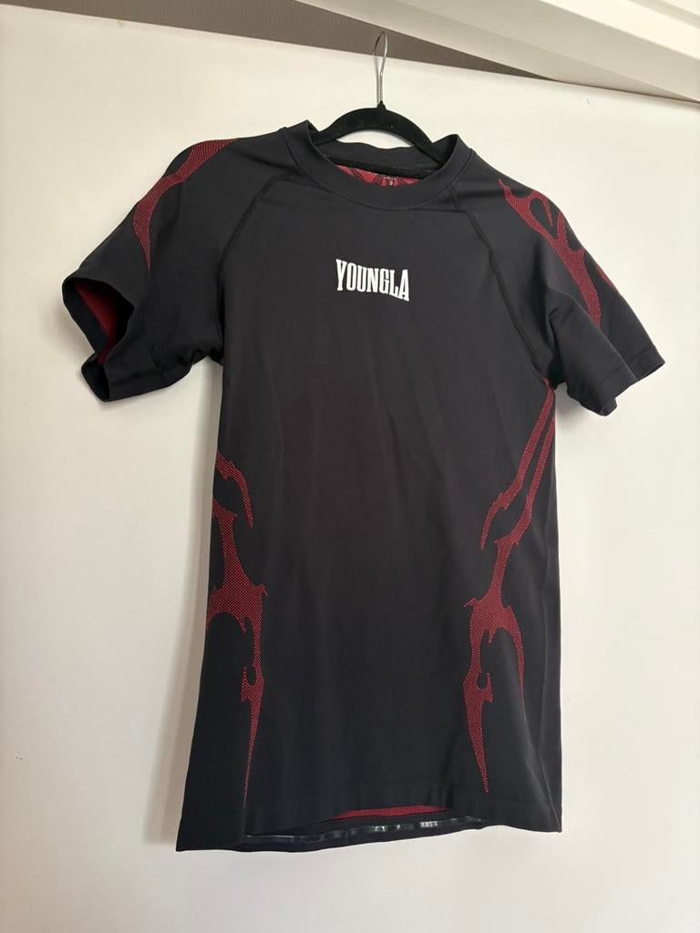 Youngla compressie, Kleding | Heren, Sportkleding, Zo goed als nieuw, Fitness, Maat 46 (S) of kleiner, Zwart, Ophalen of Verzenden