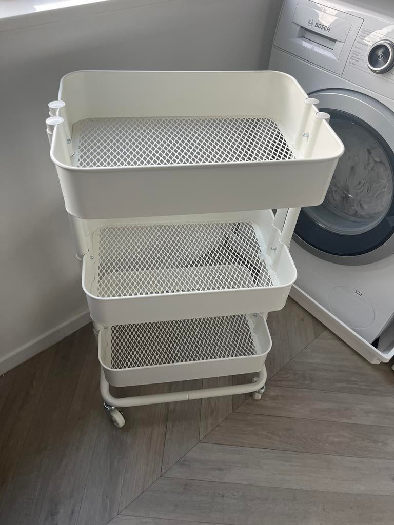 IKEA RÅSKOG roltafel wit - Handige opberger, Ophalen, Zo goed als nieuw