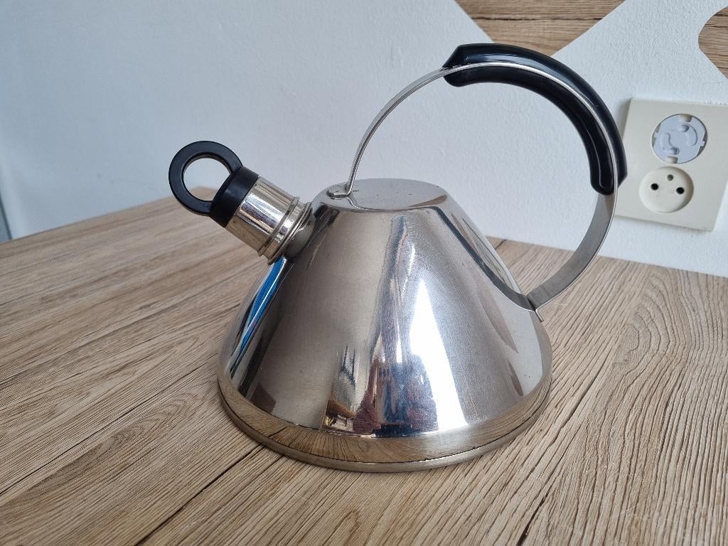 Prachtige Vintage Jaren 80 Fluitketel RVS zeer mooi Design, Verzenden, Gebruikt