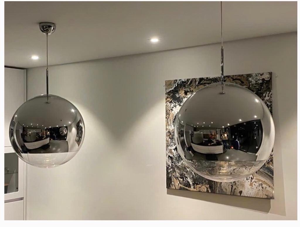 2 Tom Dixon Mirror Balls Plafondlampen, Ophalen, Gebruikt, Minder dan 50 cm