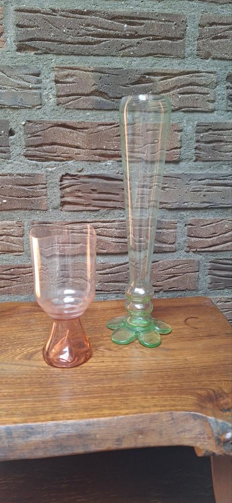 Twee glazen/vaasjes van Borek Šípek, jaren '90, Antiek en Kunst, Antiek | Glas en Kristal, Ophalen of Verzenden