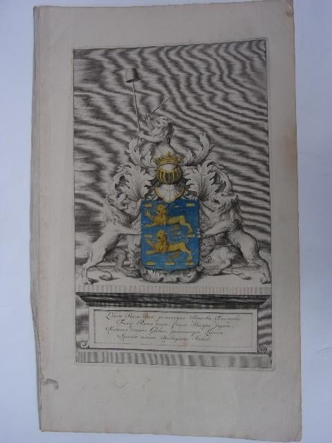 Volledig Wapen van Friesland ingekleurd uit Schotanus 1718, Ophalen of Verzenden