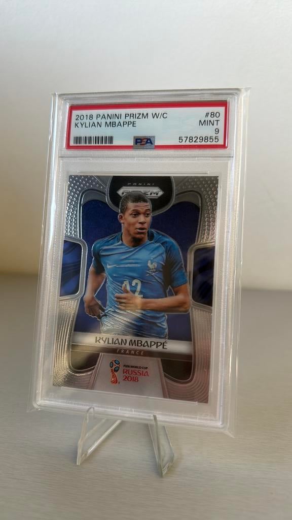 Kylian Mbappe 2018 Prizm World Cup PSA 9, Ophalen of Verzenden, Zo goed als nieuw, Plaatje
