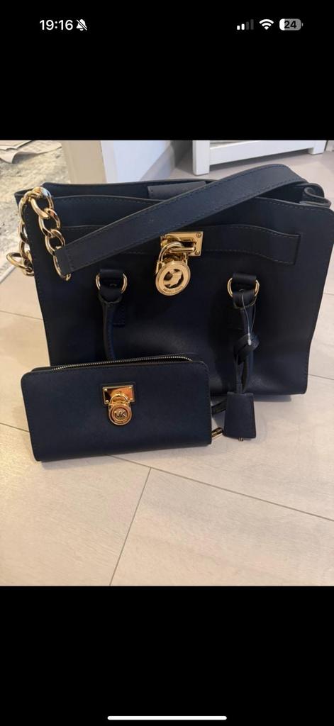 Michael Kors tas donkerblauw met portemonnee, Ophalen of Verzenden, Nieuw, Blauw, Handtas