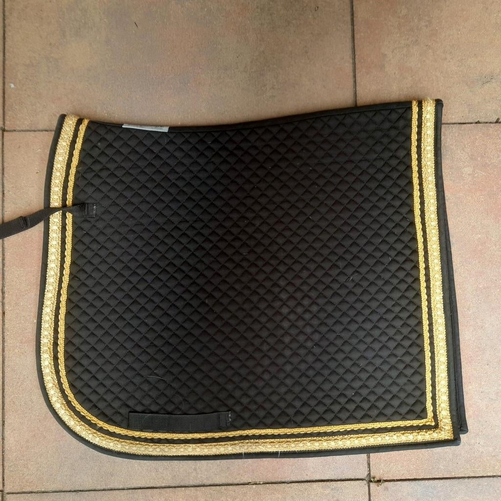 Zadeldek merk equest zwart goud barok full, Dieren en Toebehoren, Paarden en Pony's | Dekens en Dekjes, Ophalen of Verzenden