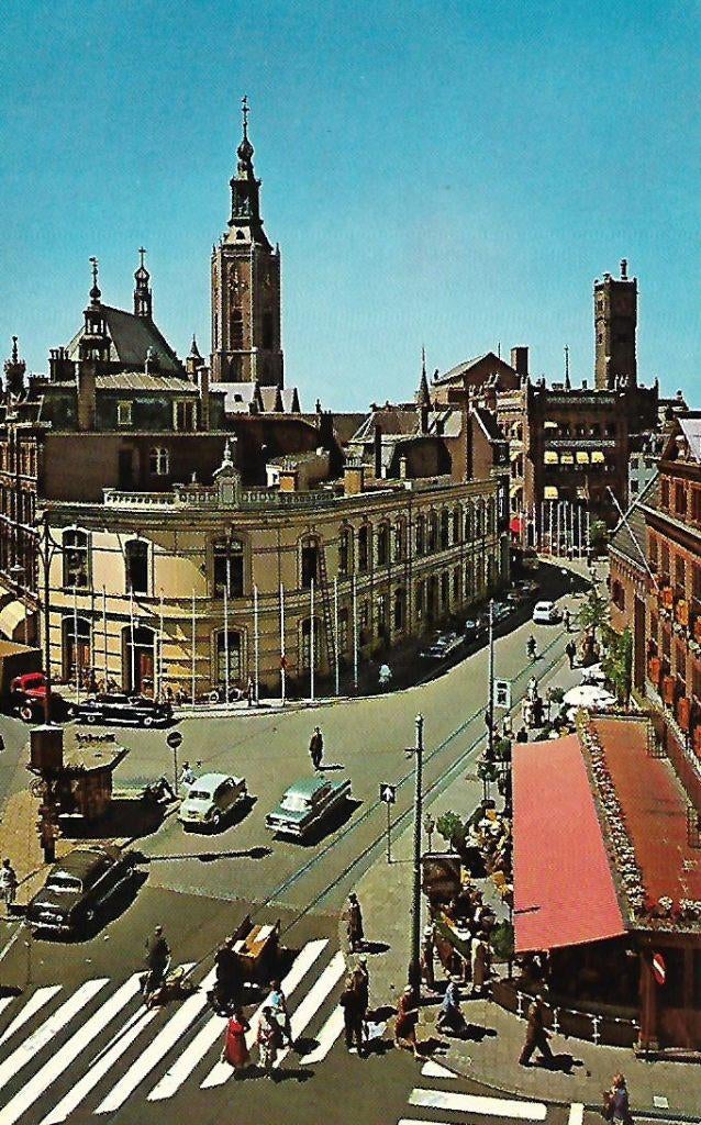 Den Haag- -Groenmarkt met St.Jacobskerk., Verzenden, 1960 tot 1980, Ongelopen, Zuid-Holland