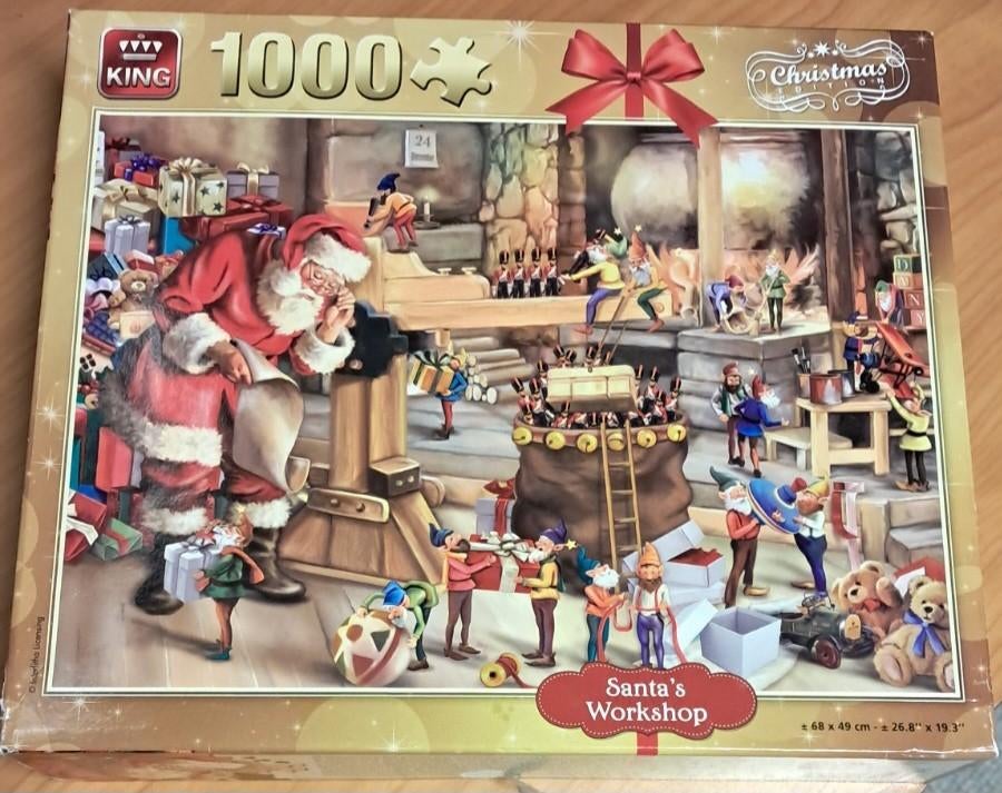 Santa's workshop King puzzel 1000 stukjes Kerstmis, Ophalen of Verzenden, 500 t/m 1500 stukjes, Zo goed als nieuw, Legpuzzel