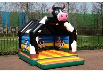 Springkussen koe te huur 4x5 met dakje, Ophalen, Zo goed als nieuw, Verjaardag