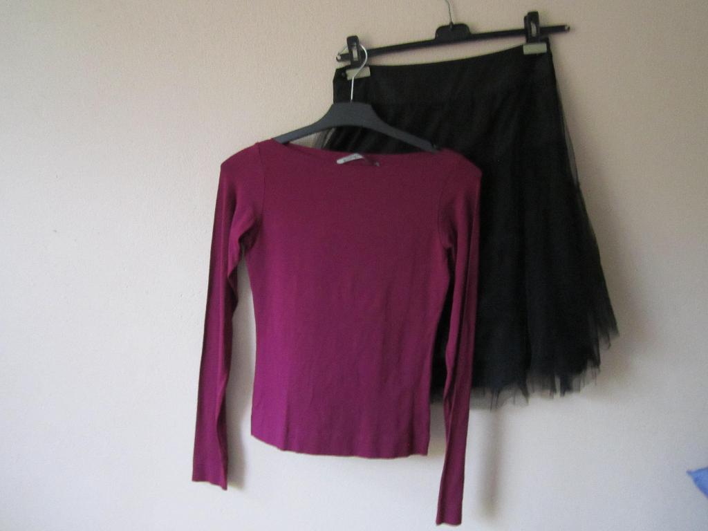 Cora Kemperman shirt met pettycoat rokje maat 36., Verzenden, Paars, Lange mouw, Maat 36 (S)