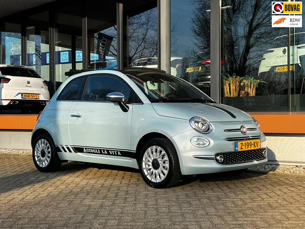 Fiat 500 C 1.0 Hybrid Dolcevita / OPEN DAK / CRUISE CONTROL, Voorwielaandrijving, Stof, Cabriolet, Origineel Nederlands