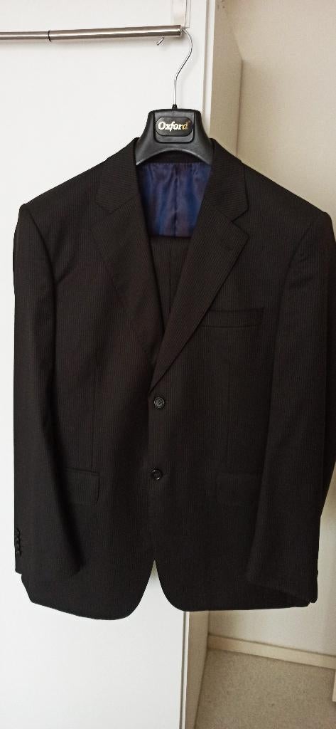 herenkostuum scheerwol zwart maat 25 (L) merk Oxford, zgan, Kleding | Heren, Kostuums en Colberts, Maat 52/54 (L), Zwart, Ophalen of Verzenden