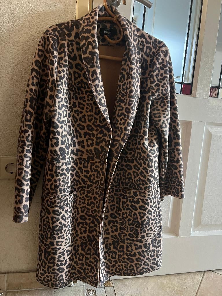 dames lange blazer jasje Only   XL tijgerprint panter  alsNW, Bruin, Maat 46/48 (XL) of groter, Ophalen of Verzenden, Jasje