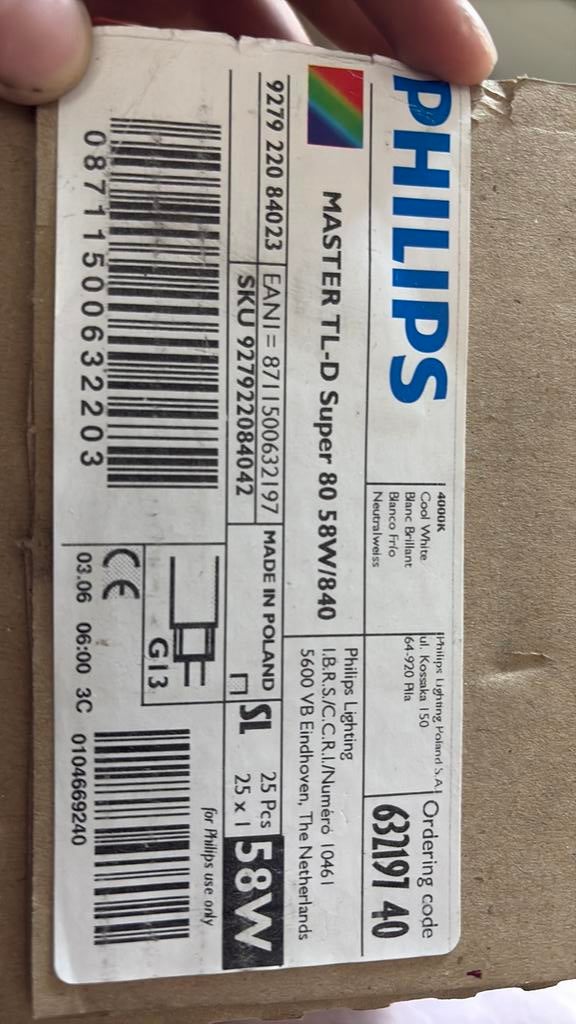 Philips Master tl-D super 80 58W/ 840, Ophalen, Nieuw, 30 tot 60 watt, Overige fittingen