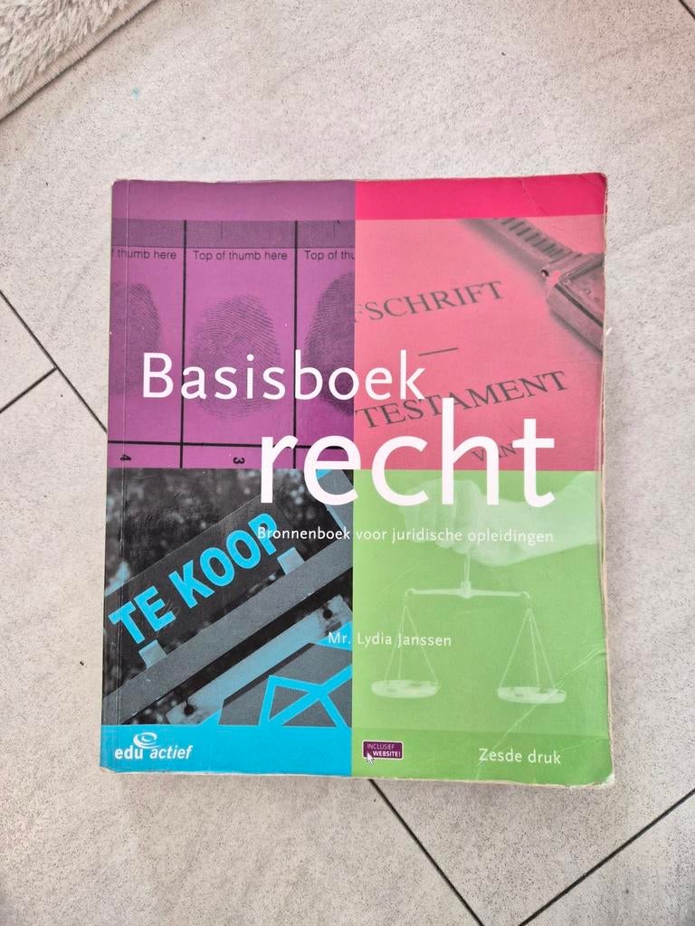 Basisboek Recht - Mr. Lydia Janssen (6e druk), Boeken, Gelezen, Mr. Lydia Janssen, Gamma, HBO
