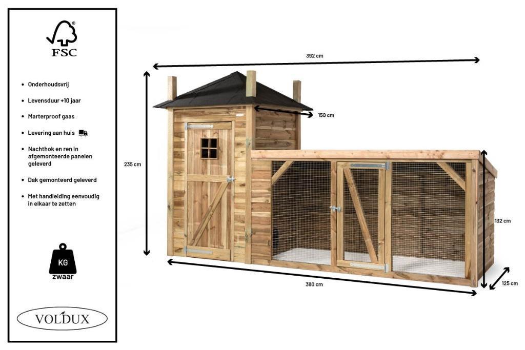 Konijnenhok Lotte Hooiberg met konijnenren, Ophalen of Verzenden, Gebruikt