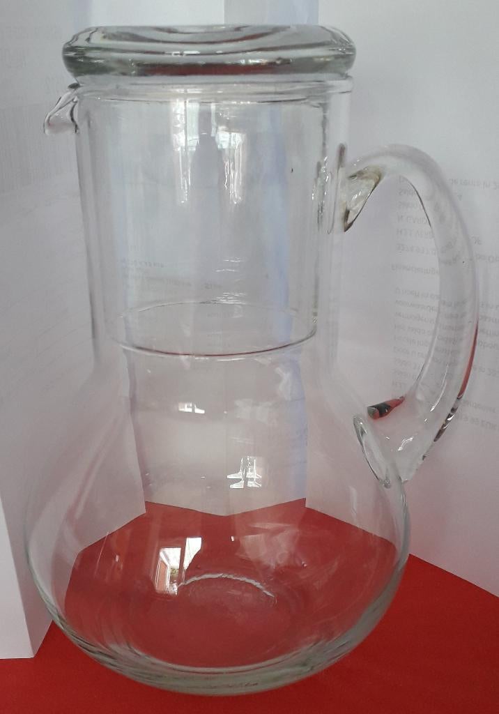 Glazen waterkan met stop/drinkbeker, Ophalen, Zo goed als nieuw, Overige typen
