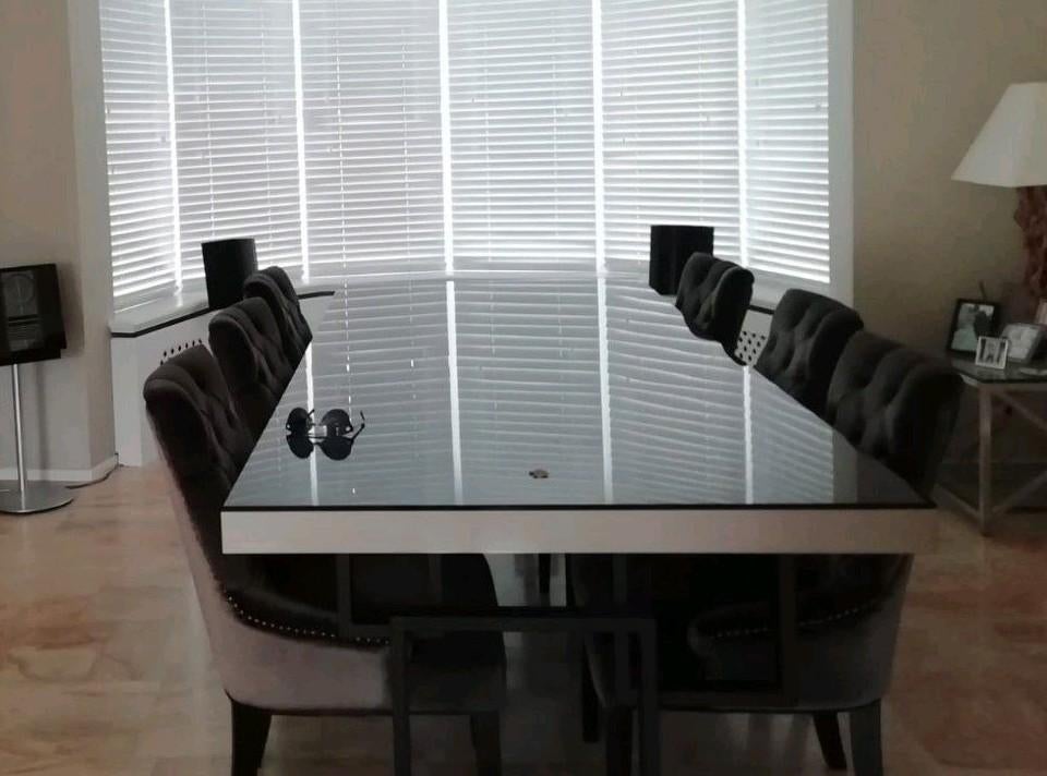 Tafelblad met glasplaat, Huis en Inrichting, Tafelonderdelen, Ophalen, 100 tot 150 cm, Glas, 200 cm of meer