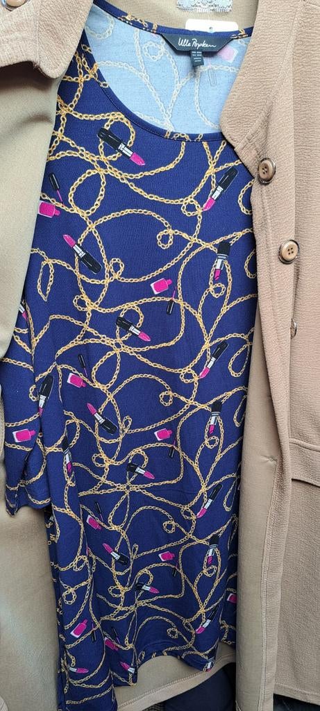 Ulla Popken shirt met kettingen en lippenstift print, Ophalen of Verzenden, Zo goed als nieuw