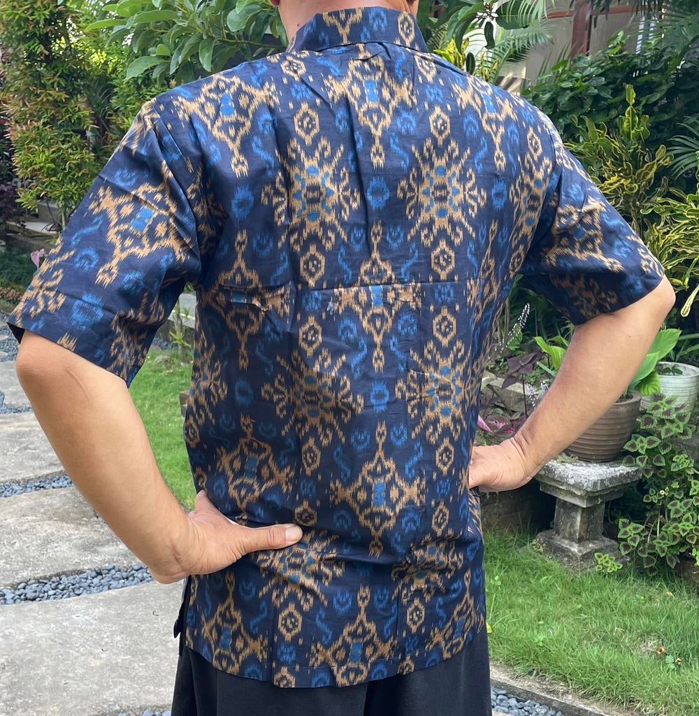 Batik ikat overhemden maat XL katoen, verschillende kleuren, Ophalen of Verzenden, Zo goed als nieuw, Overige kleuren, Halswijdte 43/44 (XL)