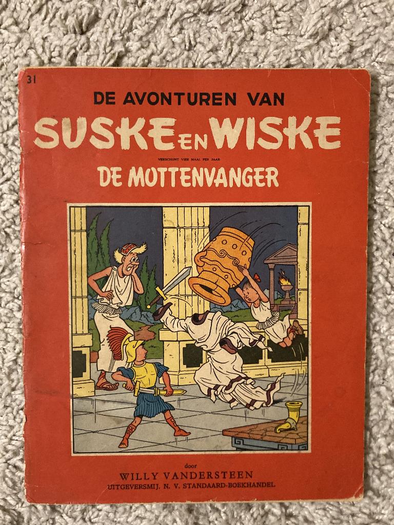 Suske en Wiske - Nr. 31a - Mottenvanger - Eerste druk, 1957, Eén stripboek, Ophalen of Verzenden, Gelezen