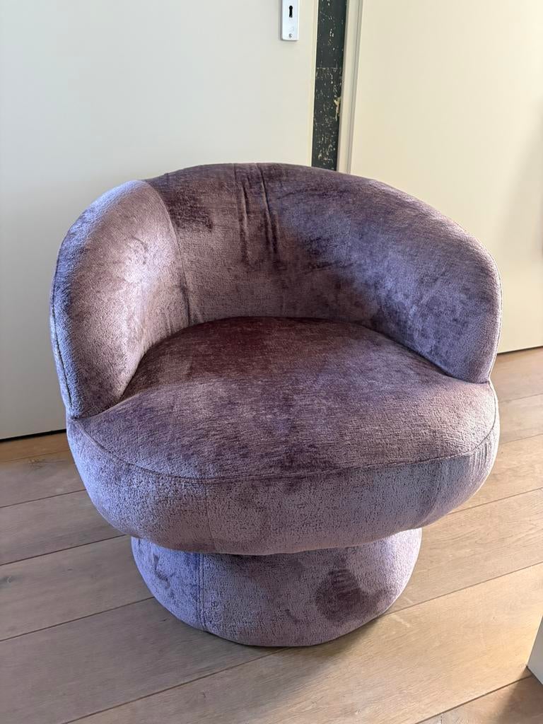 KARWEI fauteuil Chloé gemêleerd burgundy stof draaibaar, Ophalen, Minder dan 75 cm, Zo goed als nieuw, Stof