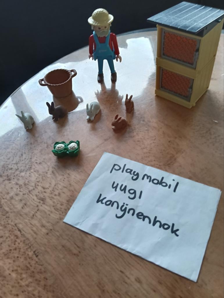 Playmobil Konijnenhok 4491 met boer en konijnen, Ophalen of Verzenden, Gebruikt, Complete set