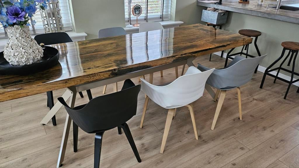 Stoelen eettafel kuip, Ophalen, Wit