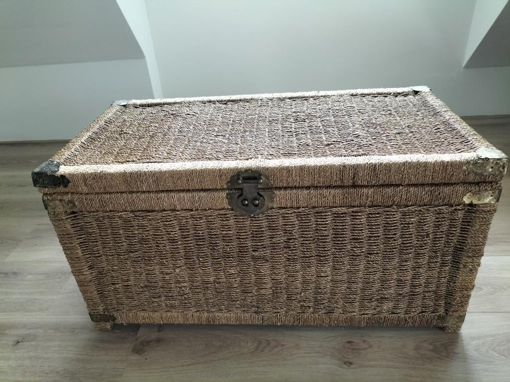 Rieten kist, Huis en Inrichting, Woonaccessoires | Kisten, Ophalen, Overige materialen, Minder dan 50 cm, Gebruikt