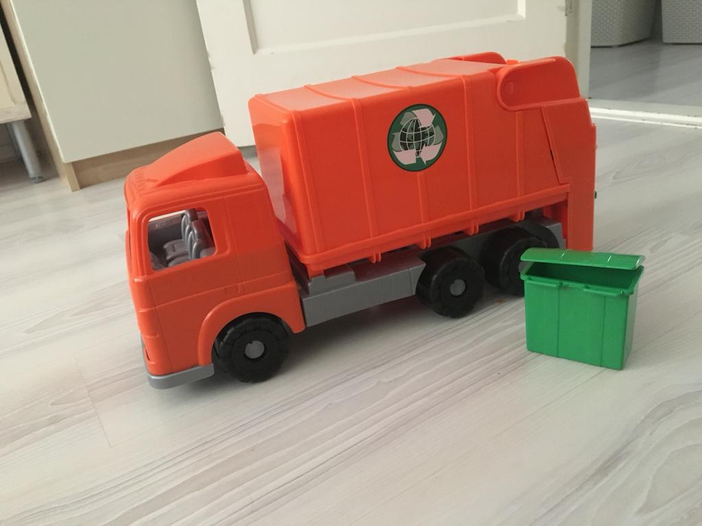 Speelgoed vuilniswagen met container, Ophalen of Verzenden, Gebruikt