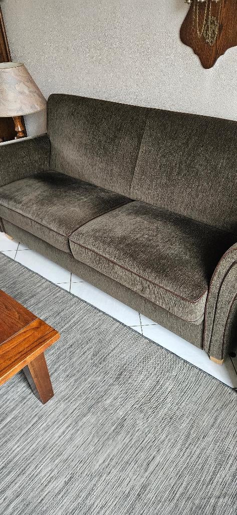 Bankstel plus fauteuils, Huis en Inrichting, Ophalen, Gebruikt, 75 tot 100 cm, Stof