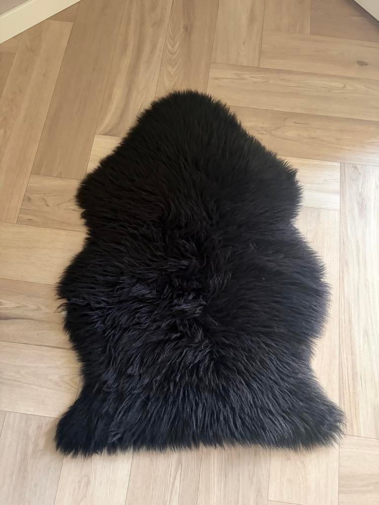 Zwart imitatie schapenvacht, Ophalen, Gebruikt, Zwart, 50 tot 100 cm