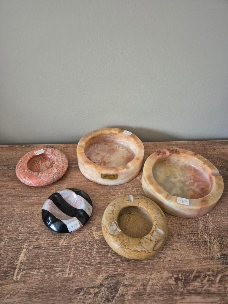 Set van 5 Marmeren/Natuurstenen Asbakken - Diverse Kleuren, Ophalen of Verzenden