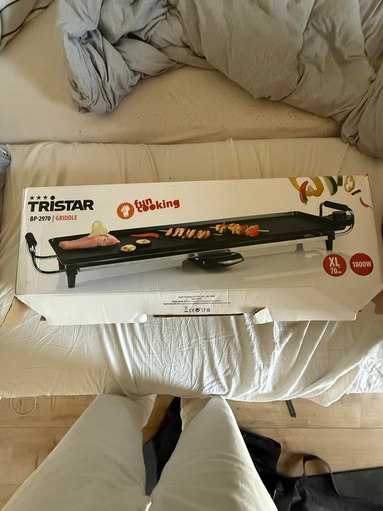 Tristar BP-2970 Gourmetset/Grillplaat XL 70cm - Kerst!, Ophalen, Zo goed als nieuw, 8 personen of meer