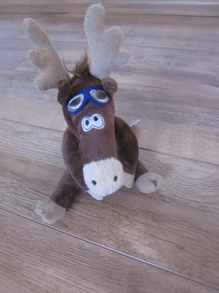 Ferrero Kinder bruin beige pluche handpop rendier eland knuf, Ophalen of Verzenden, Zo goed als nieuw, Paard