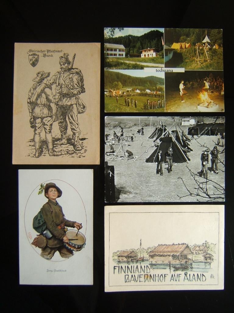 6 scouting padvinders ansichtkaarten Oostenrijk 1916 WOI, Verzenden, Gebruikt, Overige typen