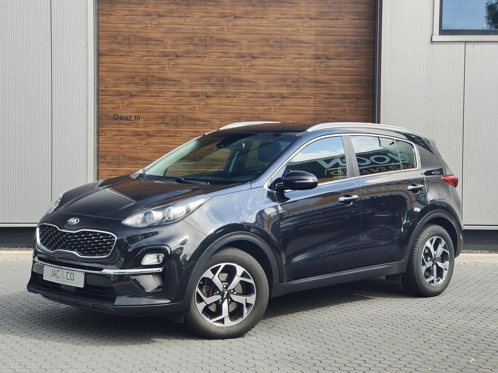 Kia Sportage 1.6 T-GDI Dynamic Line Automaat, Auto's, Gebruikt, 4 cilinders, Leder en Stof, Zwart